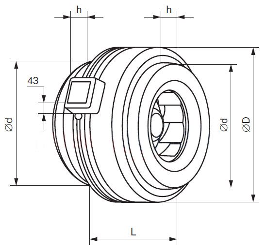 Вентилятор круглый канальный VC-250 мм